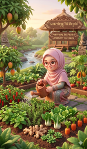 Ilustrasi berkebun/Gemini.google.com