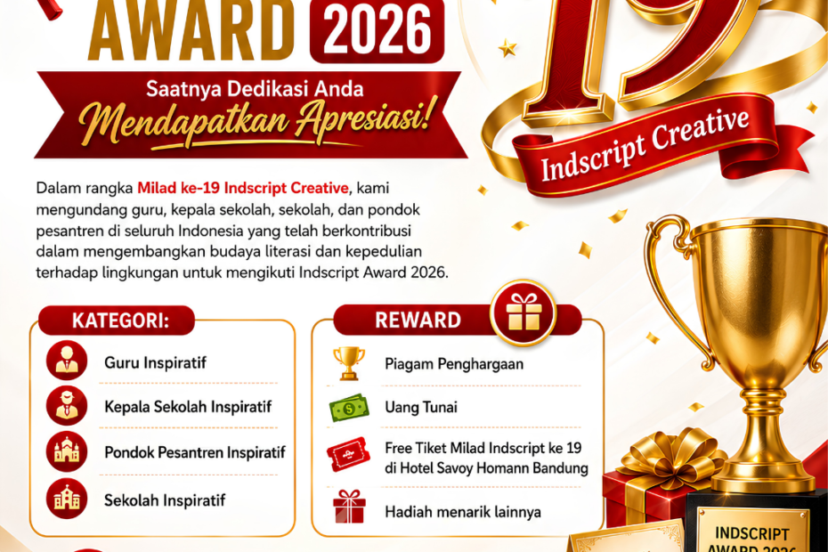Milad ke-19 Indscript Creative Hadirkan Indscript Award 2026 untuk Tokoh Inspiratif